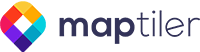 MapTiler company logo with colorful diamond icon and text.